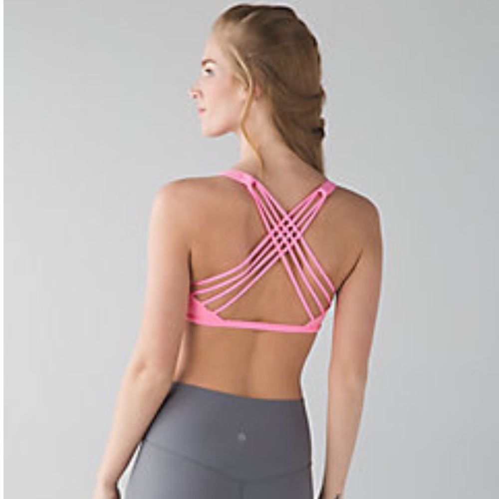 Lululemon free to be wild bra size 4 pink shell